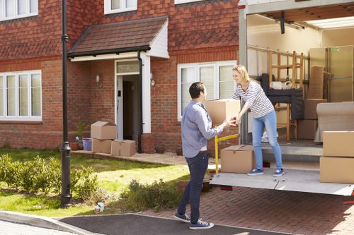 Furniture loading into a moving van in Luton