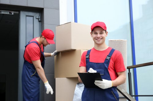 Removals van service operating in Luton residential area
