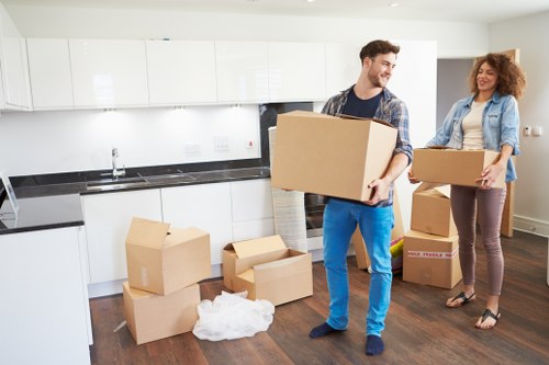 Safe loading process with secured items in a removals vehicle