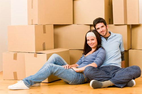 Household items being loaded for a move in Luton