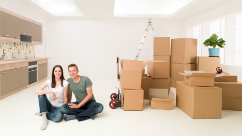 Packed household items ready for house removals in Luton