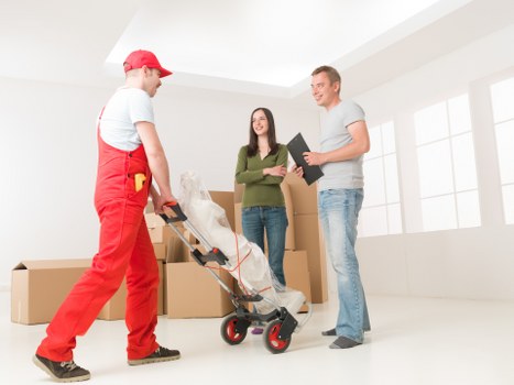 Loading furniture into a hired removal truck