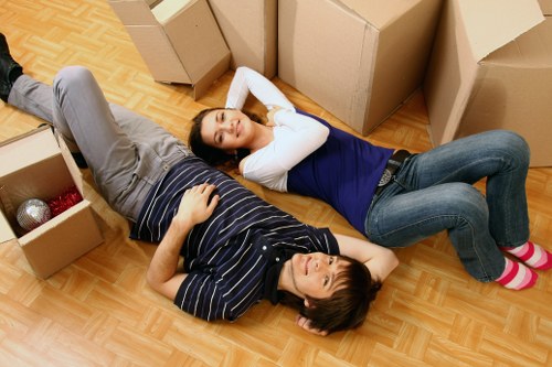 A professional removals team handling items in Luton
