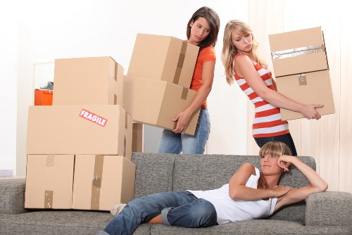 Family home move with furniture protection and packing supplies